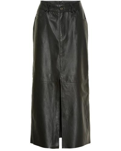 Notyz Leather Skirts - Grey