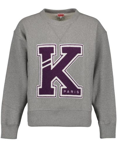 KENZO Varsity sweatshirt oversize logo stickerei - Grau