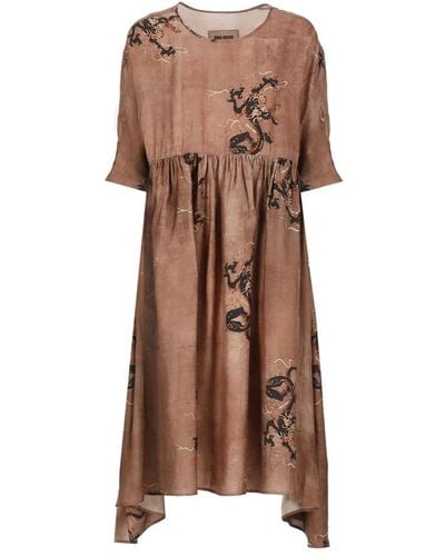 Uma Wang Midi Dress - Brown