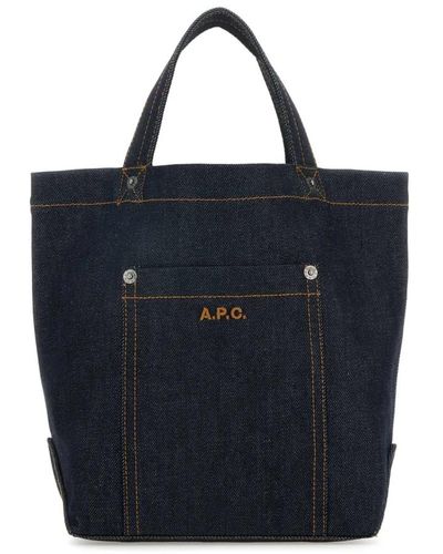 A.P.C. Mini denim handtasche - Blau