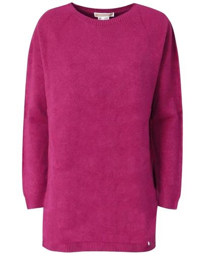 Kocca Suéter largo de mujer con aberturas laterales - Morado