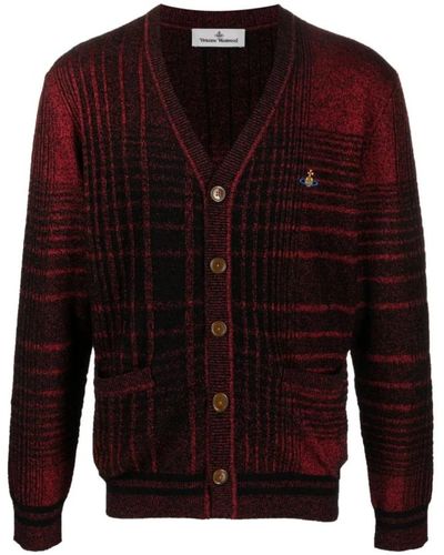 Vivienne Westwood Schwarzer madras check cardigan - Rot