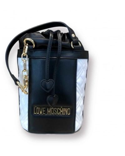 Love Moschino Borsa trapuntata bicolor offwhite/nero - Blu