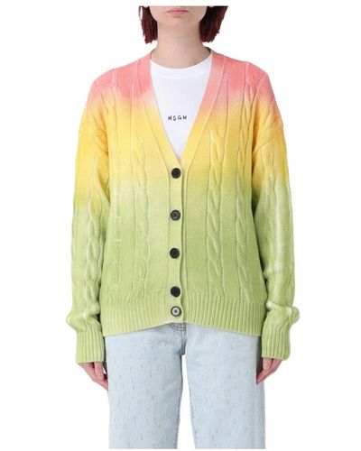 MSGM V-ausschnitt cardigan multicolour pullover - Gelb