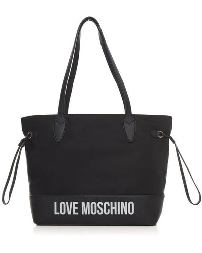 Love Moschino Logo shopper tasche mit reißverschluss - Schwarz