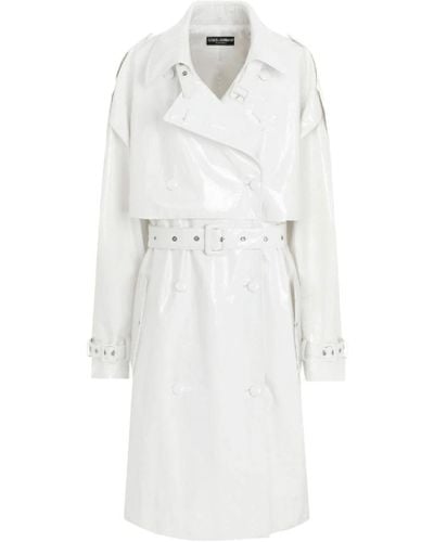 Dolce & Gabbana Trench coat bianco lucido