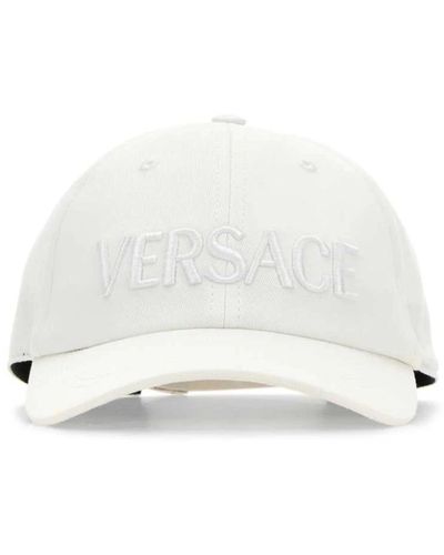Versace Weiße baumwoll-baseballkappe