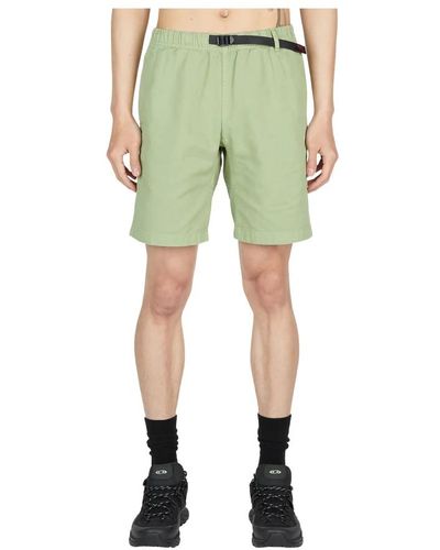 Gramicci Shorts in twill di cotone con cintura a fibbia - Verde