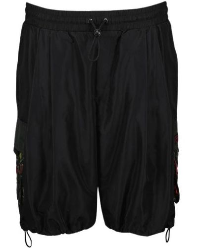 Dolce & Gabbana Shorts inylon lunghi e dritti - Nero