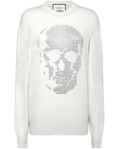 Philipp Plein Stylische sweaters für männer und frauen - Weiß