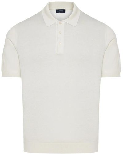 Barba Napoli Luxuriöses seiden polo shirt hergestellt in italien - Weiß