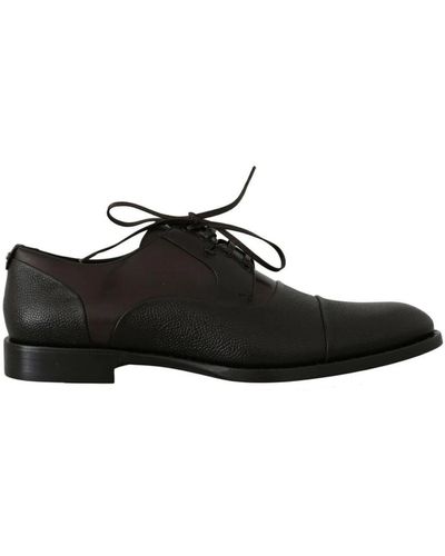 Dolce & Gabbana Dolce Gabbana Leather Laceups Dress Shoes - Black