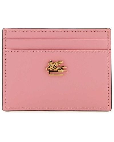 Etro Rosa leder kartenhalter - 10,5 cm x 8 cm - Pink