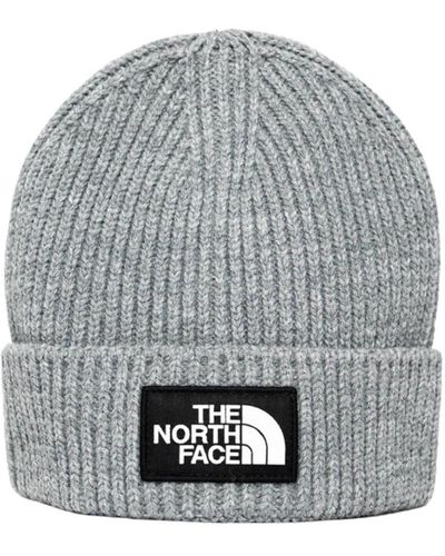 The North Face Logo box beanie - Grau