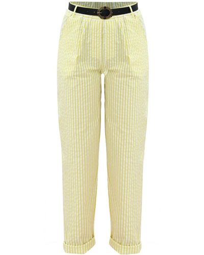Kocca Pantalones a rayas con vueltas - Amarillo