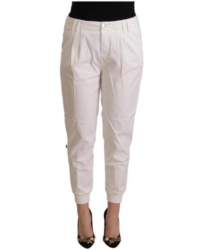 Met Cotton mid waist tapered cropped pants - Grau
