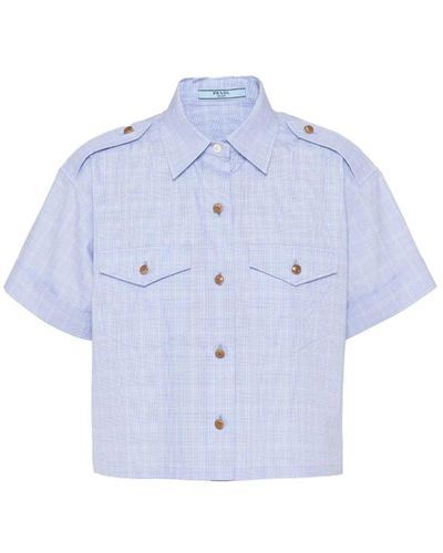 Prada Kurzarmhemd mit taschen - Blau