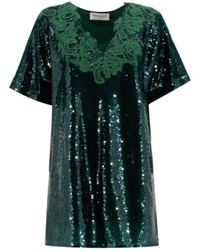 Ermanno Scervino Vestido mini glamouroso con lentejuelas - Verde