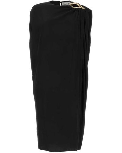Lanvin Schwarzes jerseykleid - stilvoll und bequem,gedrapetes kleid