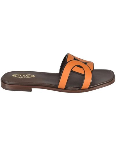 Tod's Elegante flache sandalen mittelocker - Braun