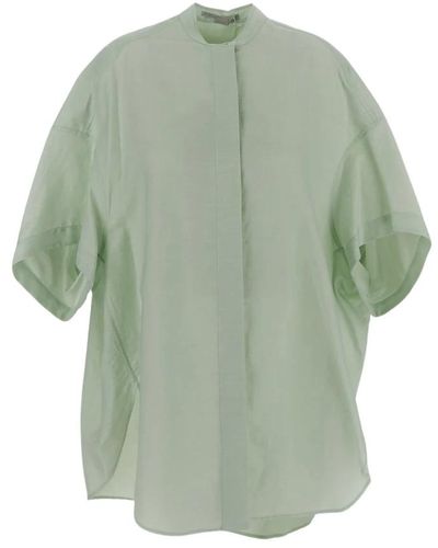 Stella McCartney Leinen tunic shirt - Grün