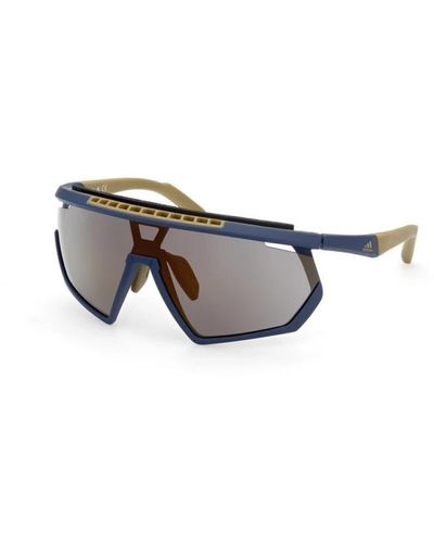 adidas Sonnenbrille, blau/anderes gestell, braune spiegelgläser