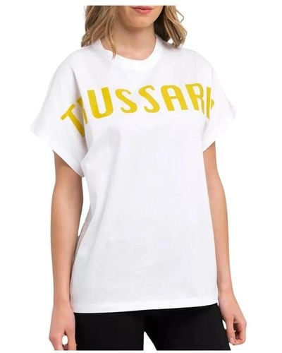 Trussardi Maxi lettering kimono t-shirt - Weiß