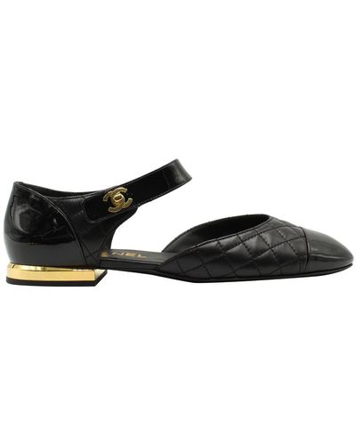 Chanel 2021 quilted mary jane flats - Nero