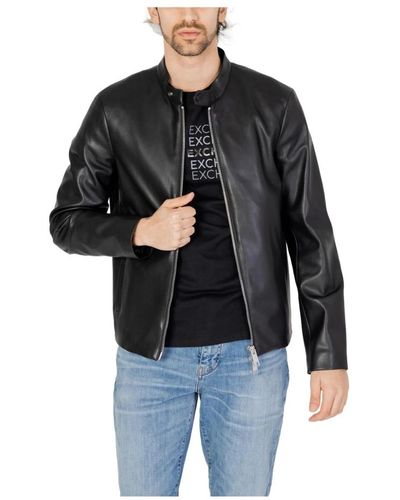 Armani Exchange Jackets > leather jackets - Noir