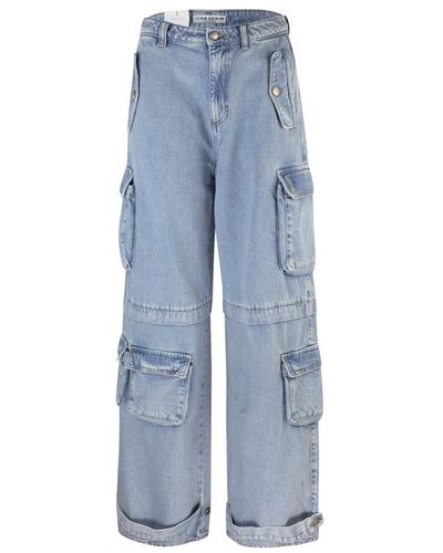 ICON DENIM Cargo wide leg low waist jeans - Blau