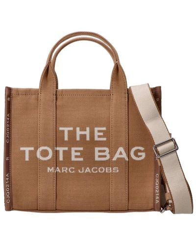 Marc Jacobs Tote media logo cammello beige - Marrone