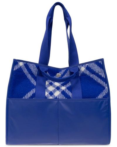 Burberry Tote Bags - Blue
