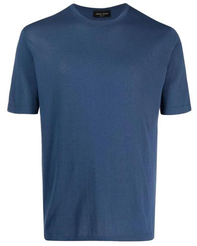 Roberto Collina Modernes strick t-shirt - Blau