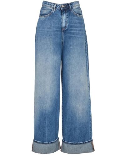 ICON DENIM Jeans clásicos de mezclilla con dobladillo - Azul