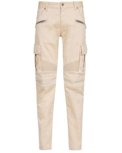 Balmain Trousers > slim-fit trousers - Neutre