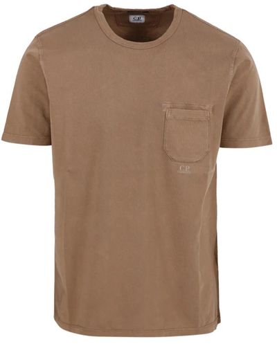 C.P. Company Magliette grigia con tasca in jersey - Marrone
