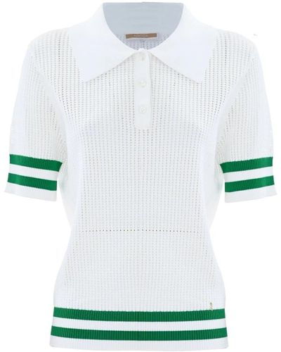 Kocca Camiseta estilo polo con rayas contrastantes - Verde