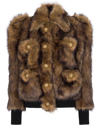Balmain Faux fur & shearling jackets - Marrón