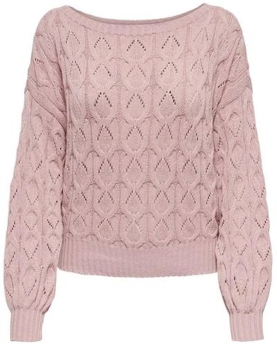 ONLY Life structure langarm pullover - Pink