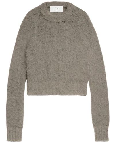 Ami Paris Dove grey sweater mit crew neck - Grau