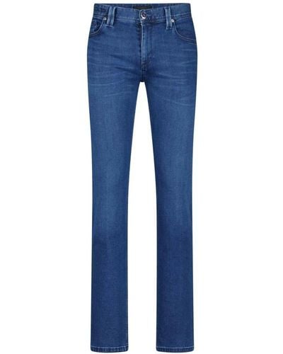 ALBERTO Classico regular-fit super stretch denim jeans - Blu