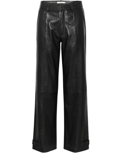 Gestuz Leather Trousers - Black