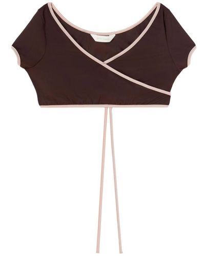 Palm Angels Sleeveless Tops - Brown