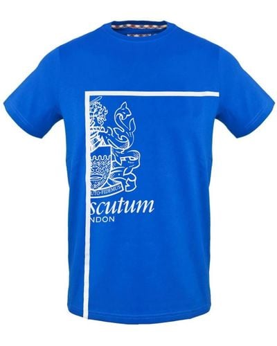 Aquascutum Logo baumwoll t-shirt frühling/sommer männer - Blau