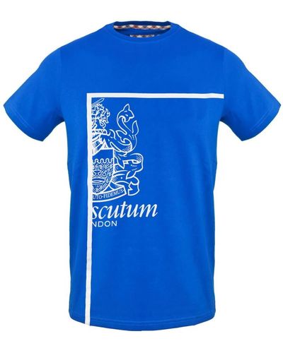 Aquascutum T-shirt logo cotone primavera/estate uomo - Blu