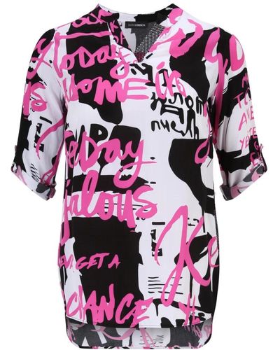 Doris Streich Bluse mit graffiti-print - Pink