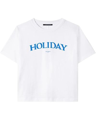 Luisa Cerano Holiday logo print weißes t-shirt