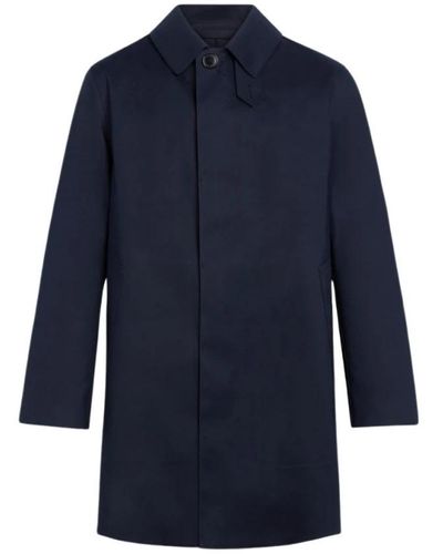 Mackintosh Single-Breasted Coats - Blue