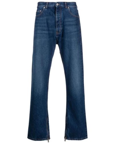 Off-White c/o Virgil Abloh Blaue high-waist straight-leg jeans