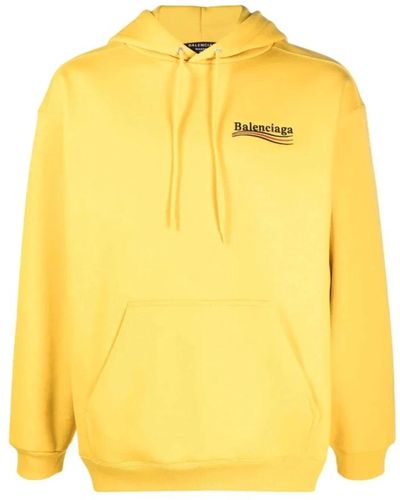 Balenciaga Bestickter logo-hoodie - gelb oversize